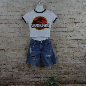 Jurassic Park ringer crop top